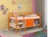 кровать чердак Севилья-Я мини цвет: оранжевый / дуб молочный / оранжевый