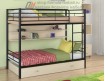 двухъярусная кровать Севилья-3 ПЯ цвет чёрный / дуб молочный, Формула мебели