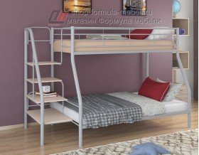 двухъярусная кровать Толедо-1 цвет серый / дуб молочный