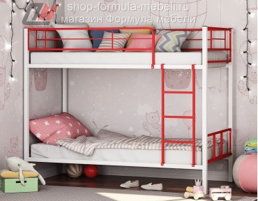 двухъярусная кровать Севилья-2-01 цвет белый / красный