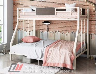 двухъярусная кровать Гранада 1400 цвет слоновая кость / венге Формула мебели