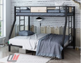 двухъярусная кровать Гранада 1400 цвет чёрный / дуб Айленд