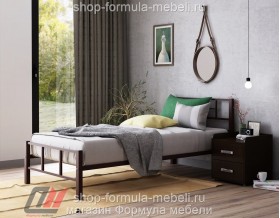 металлическая кровать Кадис 90 односпальная, цвет коричневый