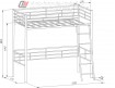 кровать-чердак Севилья-5.01 схема с размерами