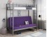 кровать с диваном Мадлен двухъярусная цвет серый / фиолетовый / шимо тёмный