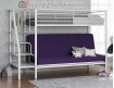 двухъярусная кровать с диваном Мадлен-3 цвет белый / фиолетовый / белый