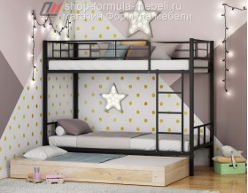 двухъярусная кровать Севилья-2КВ цвет чёрный / дуб Аленд, Формула мебели