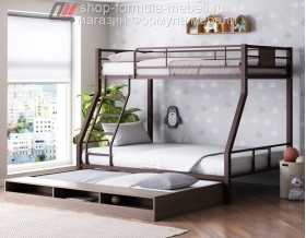 двухъярусная кровать Гранада-1КВ цвет коричневый / лдсп тёмный ясень шимо