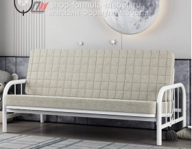 диван-кровать Мадлен-4 металл белый, материал бежевый