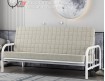 диван-кровать Мадлен-4 металл белый, материал бежевый