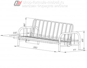 диван-кровать Мадлен-4 схема с размерами
