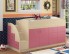 кровать чердак Дюймовочка-4 цвет дуб молочный / розовый