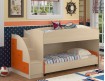 двухъярусная кровать Дюймовочка-4.2 цвет дуб молочный / оранжевый