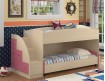 двухъярусная кровать Дюймовочка-4.2 цвет дуб молочный / розовый