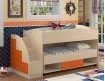 двухъярусная кровать Дюймовочка-4.3 цвет дуб молочный / оранжевый