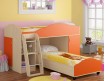 двухъярусная кровать Дюймовочка-5.1 цвет дуб молочный / оранжевый