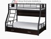 двухъярусная кровать Гранада-1 ПЯ цвет чёрный-венге на белом фоне