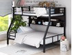 двухъярусная кровать Гранада-1 П (с полкой) цвет чёрный - венге