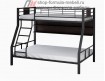 двухъярусная кровать Гранада-1 П (с полкой) цвет чёрный - венге на белом фоне